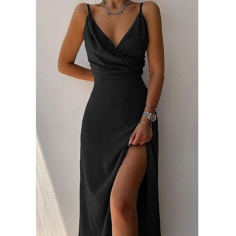 Evening Dress | Women's Long Satin Gown | Formal Elegant Style