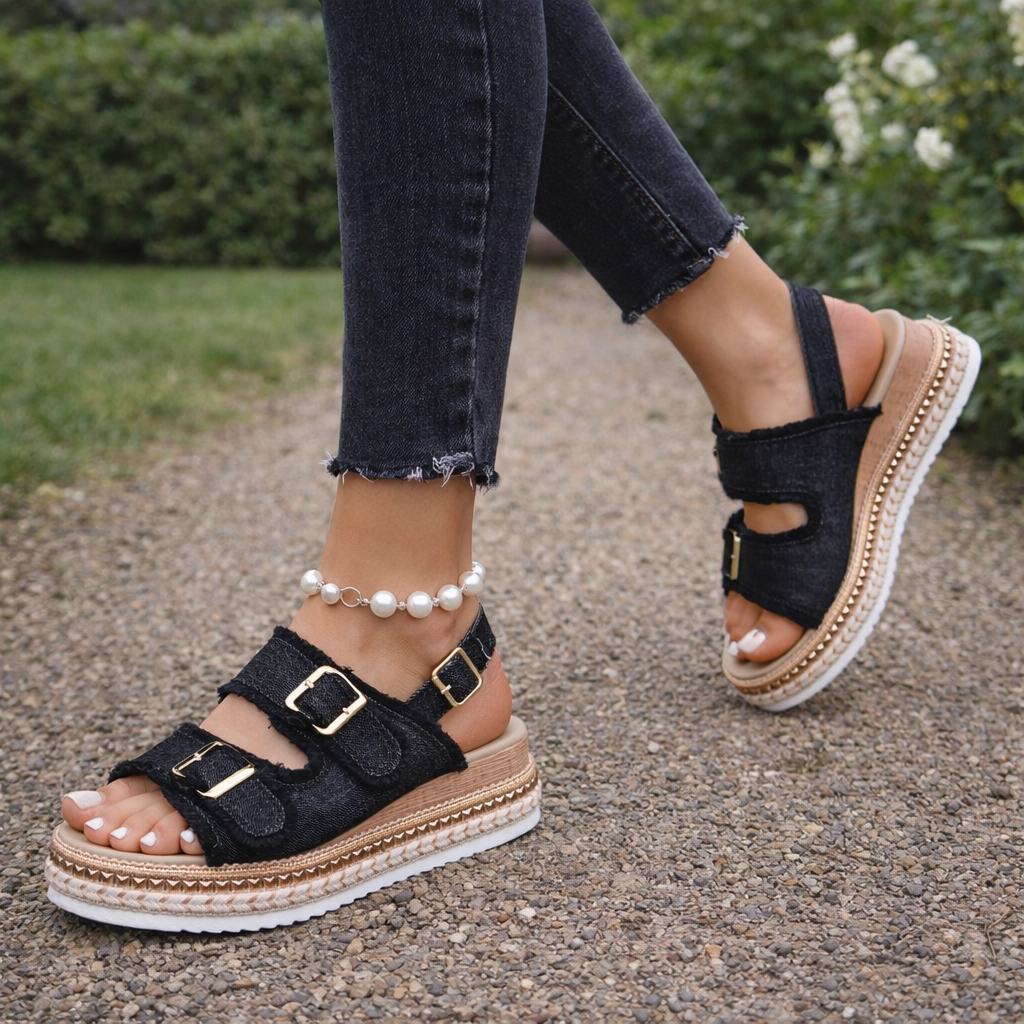 Platform Jean Sneakers | Casual Wedge, Comfortable, Stylish