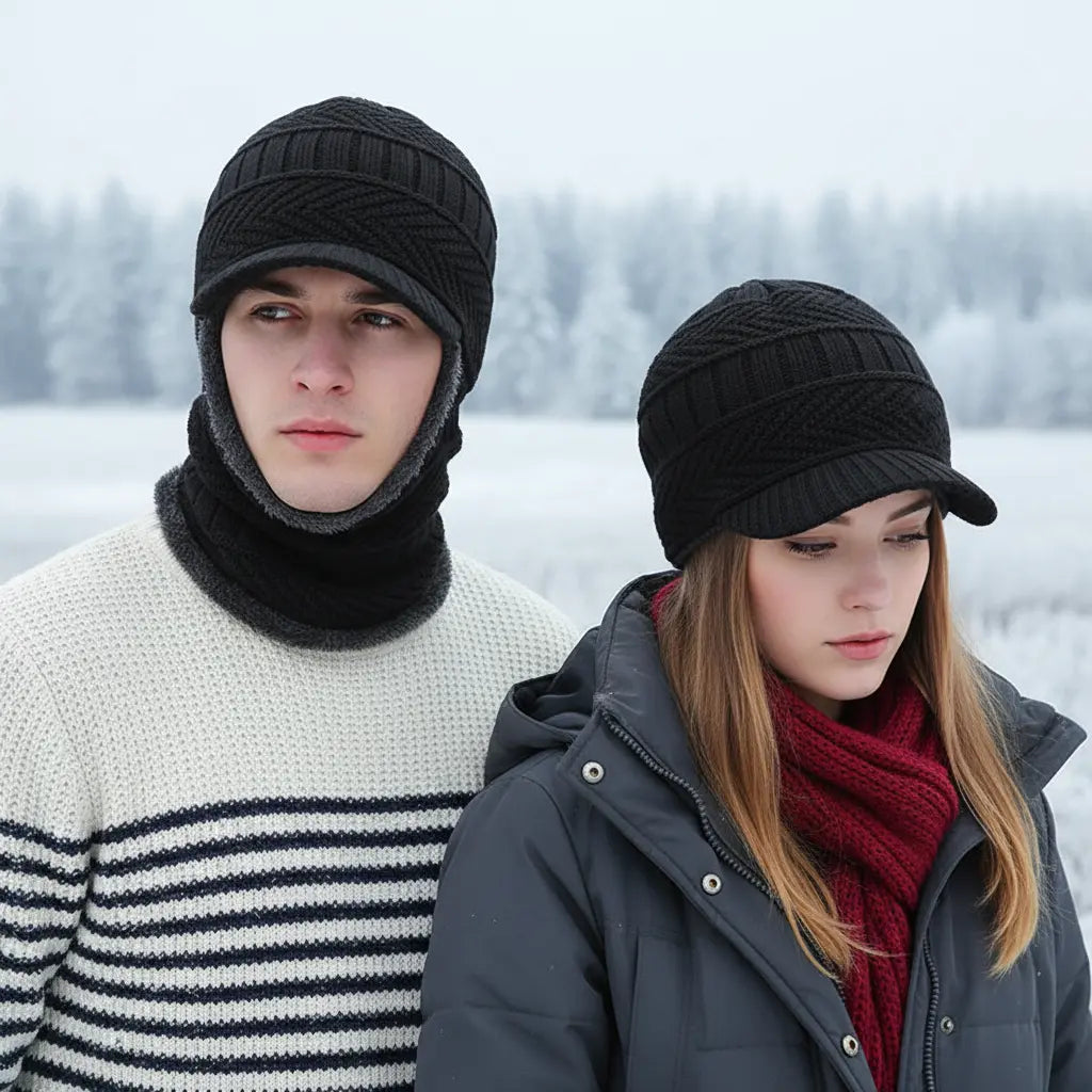 Winter face mask beanie hat unisex warm skull cap with full face coverage