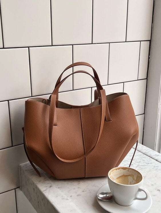 Women's Tote Bag | Vintage Leather Shoulder Bag, Spacious