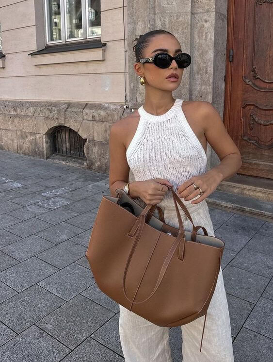 Women's Tote Bag | Vintage Leather Shoulder Bag, Spacious