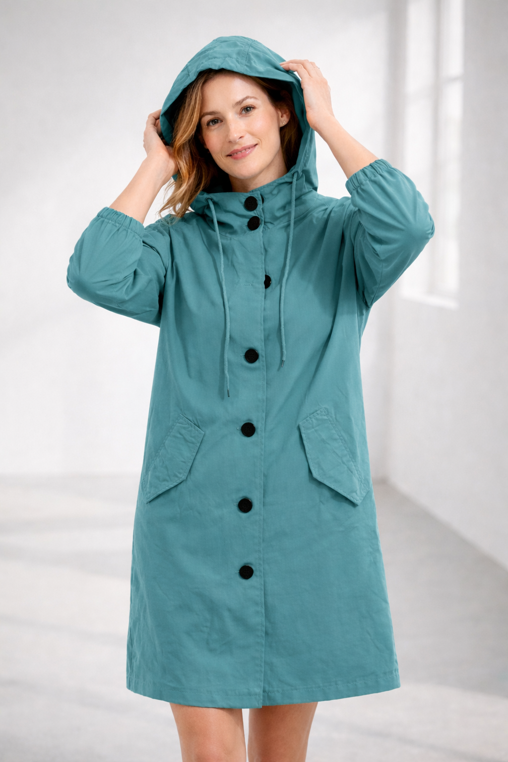 Women's Rain Jacket | Mid-Length, Hood | 9 Colors
