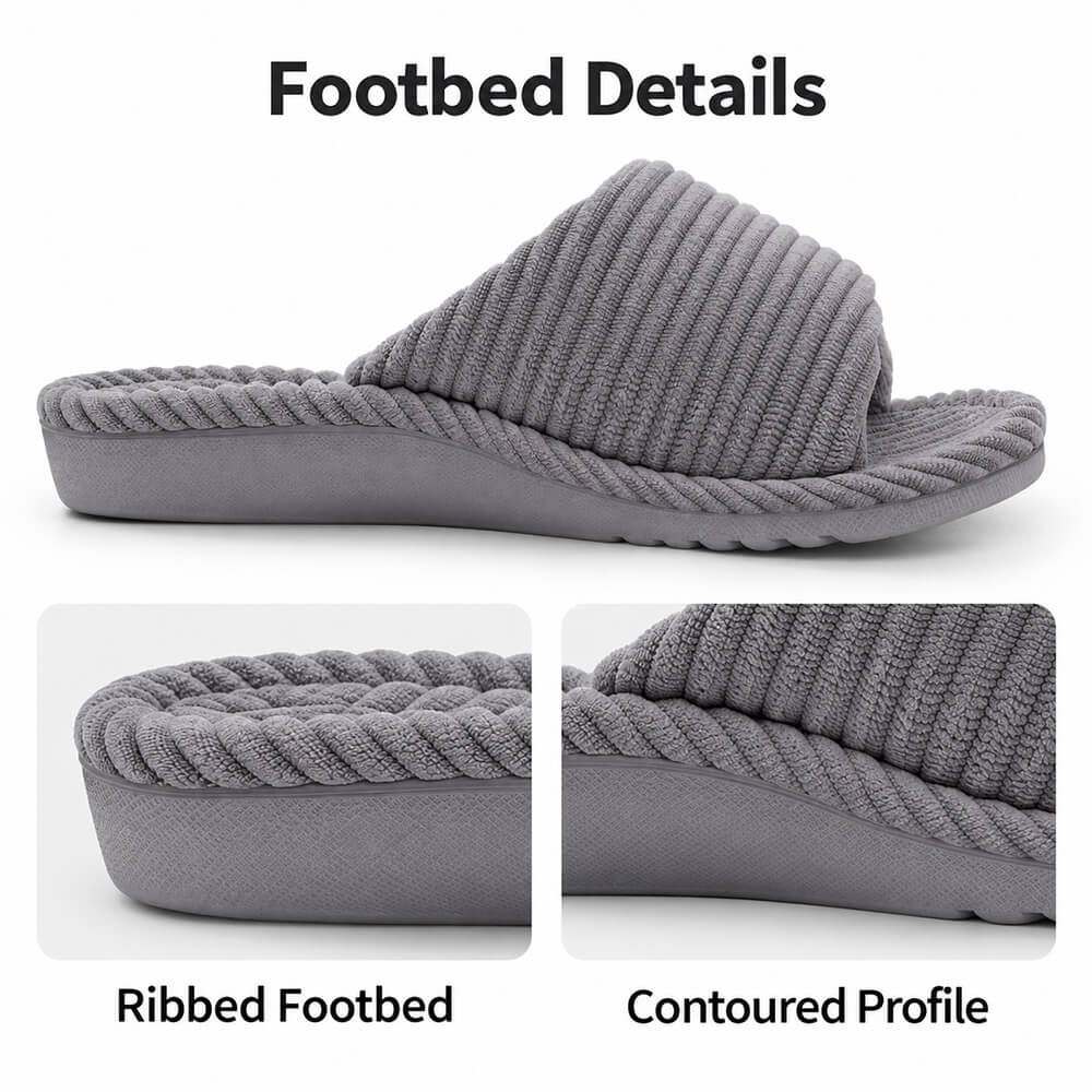 Orthopaedic Slippers | Womens Arch Support, Comfort | Corduroy, Velvet Lined
