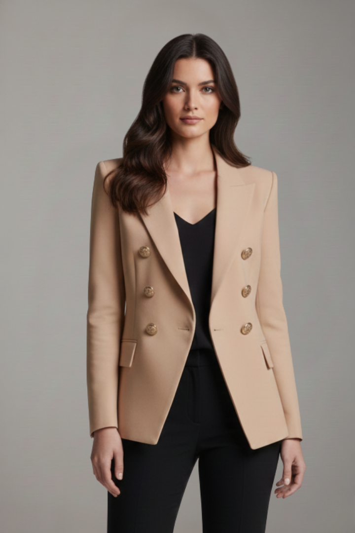 Women's Blazer | Double-Breasted, Gold Buttons | Elegant Jacket