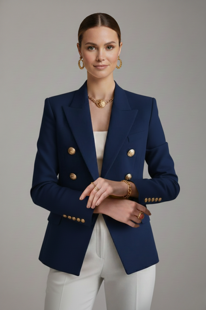 Women's Blazer | Double-Breasted, Gold Buttons | Elegant Jacket