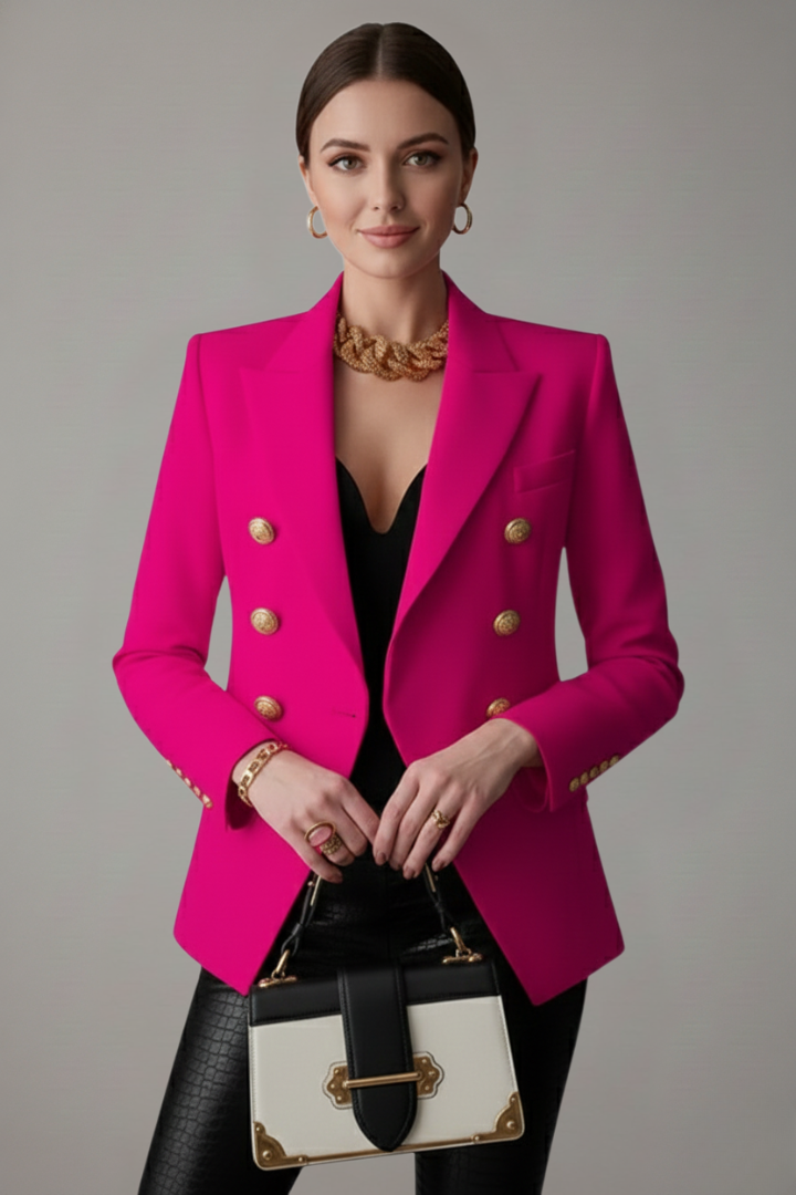 Women's Blazer | Double-Breasted, Gold Buttons | Elegant Jacket