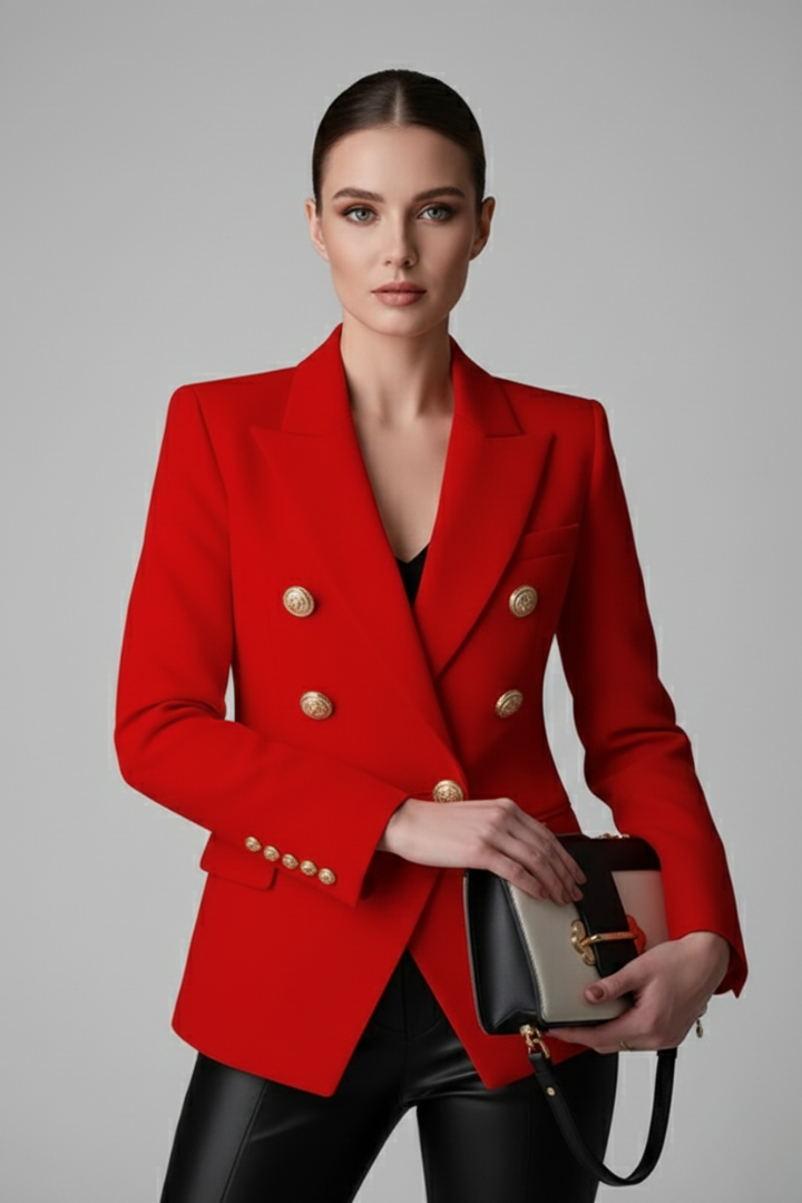 Women's Blazer | Double-Breasted, Gold Buttons | Elegant Jacket