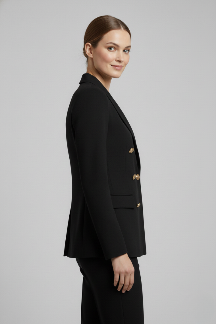 Women's Blazer | Double-Breasted, Gold Buttons | Elegant Jacket