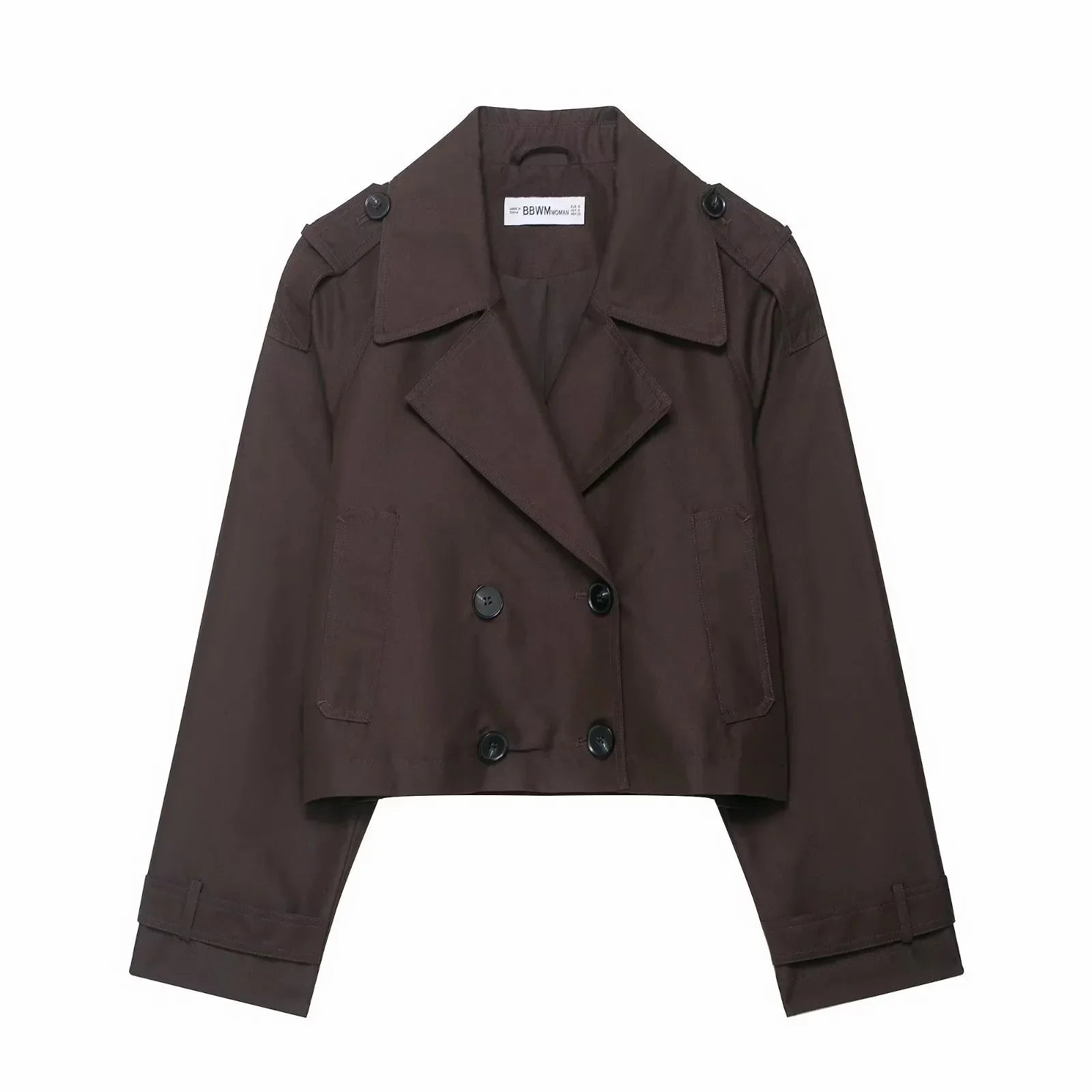 Women's Trench Coat | Short, Double-Breasted | Functional Pockets