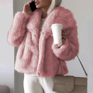 Women's Faux Fur Jacket | Soft Winter Coat | Short
