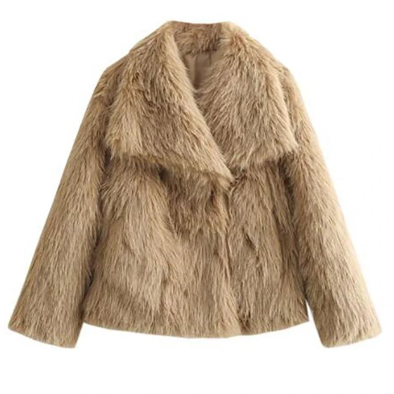Women's Faux Fur Jacket | Soft Pink Winter Coat | Short