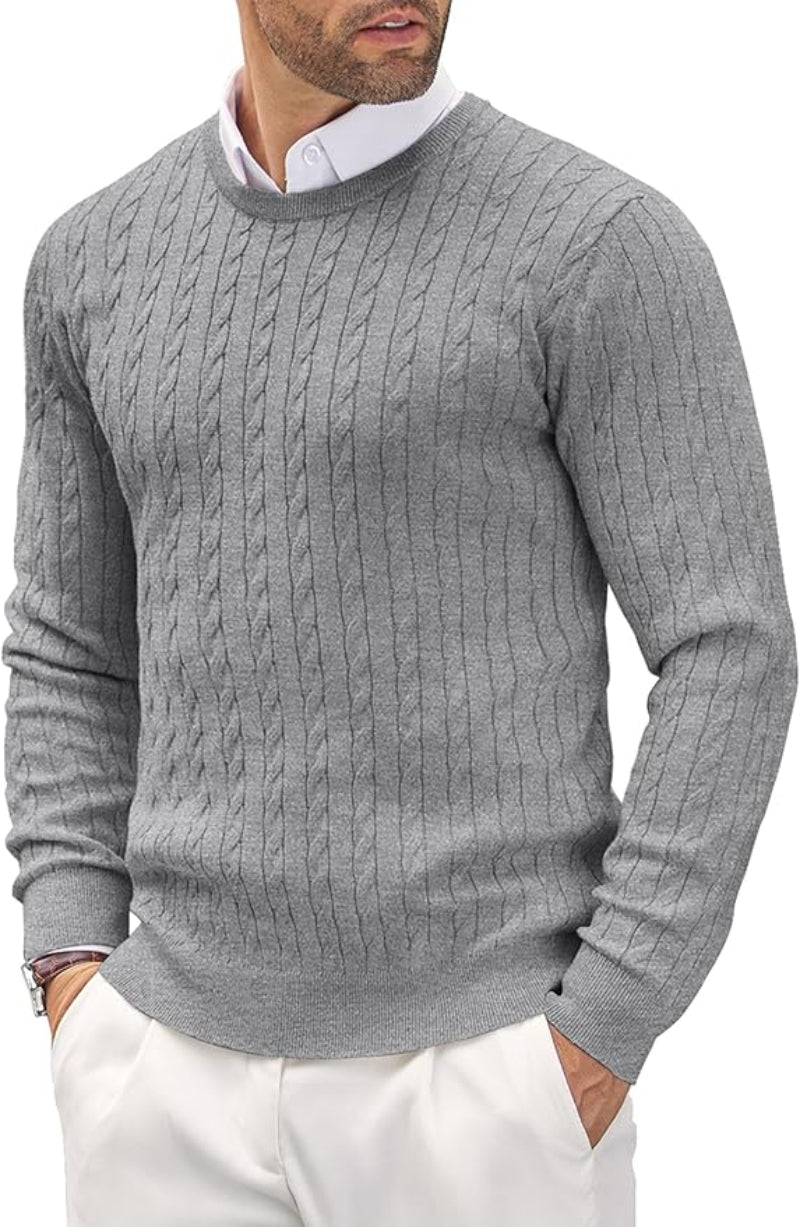 Men's Slim Fit Sweater - Round Neck - Lightweight Knit