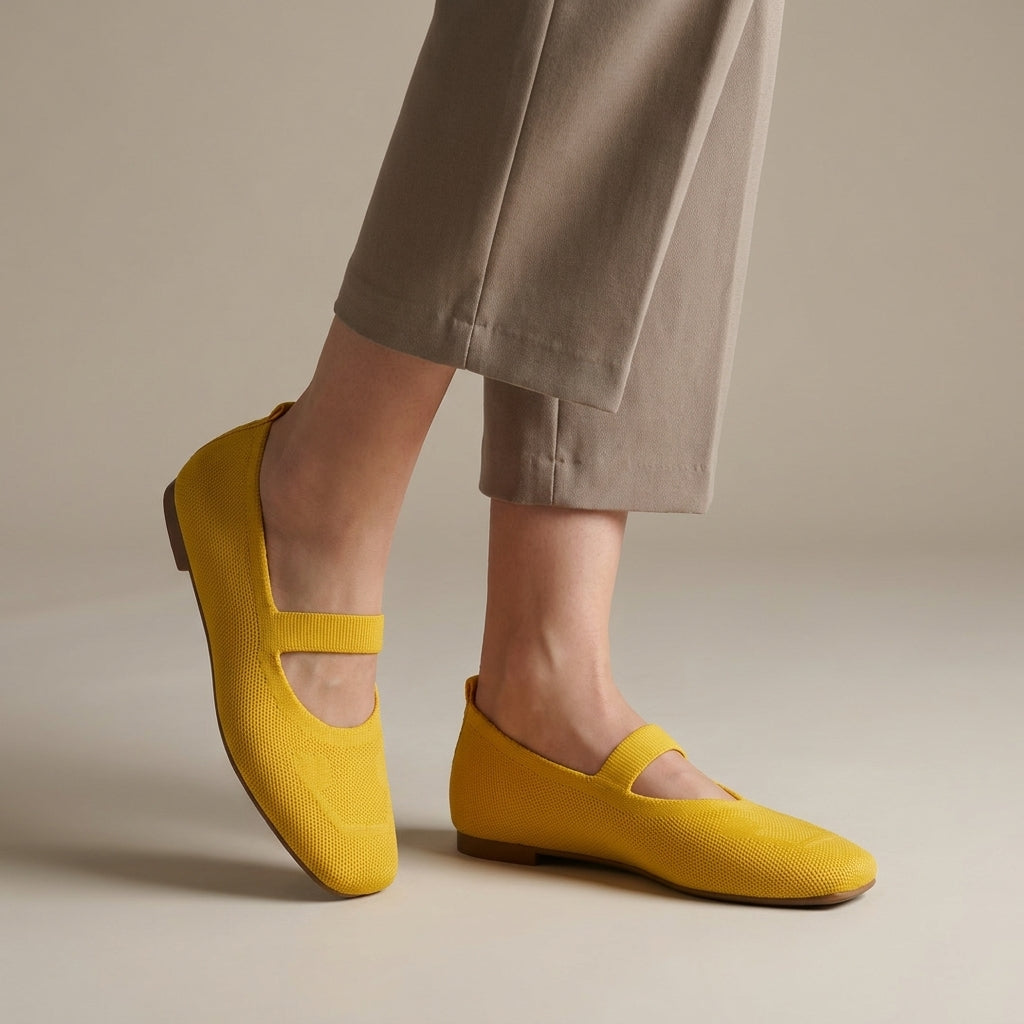 Ballerina Flats | Knitted Mesh Mary Jane, All-Day Comfort