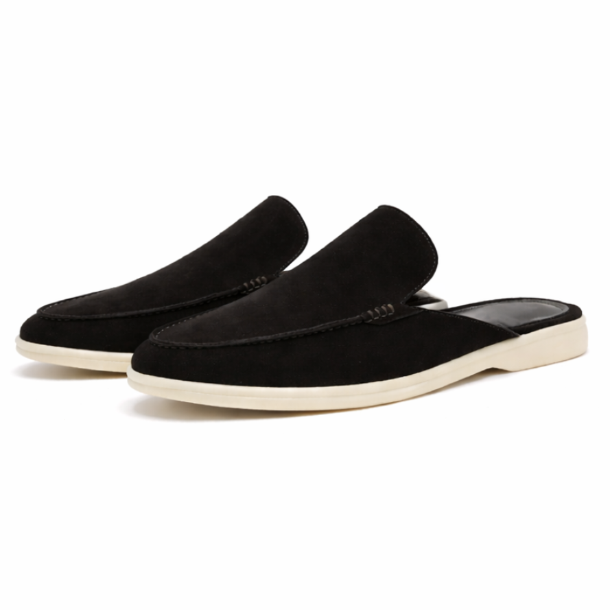 Men backless slip-on loafers open heel minimalist design