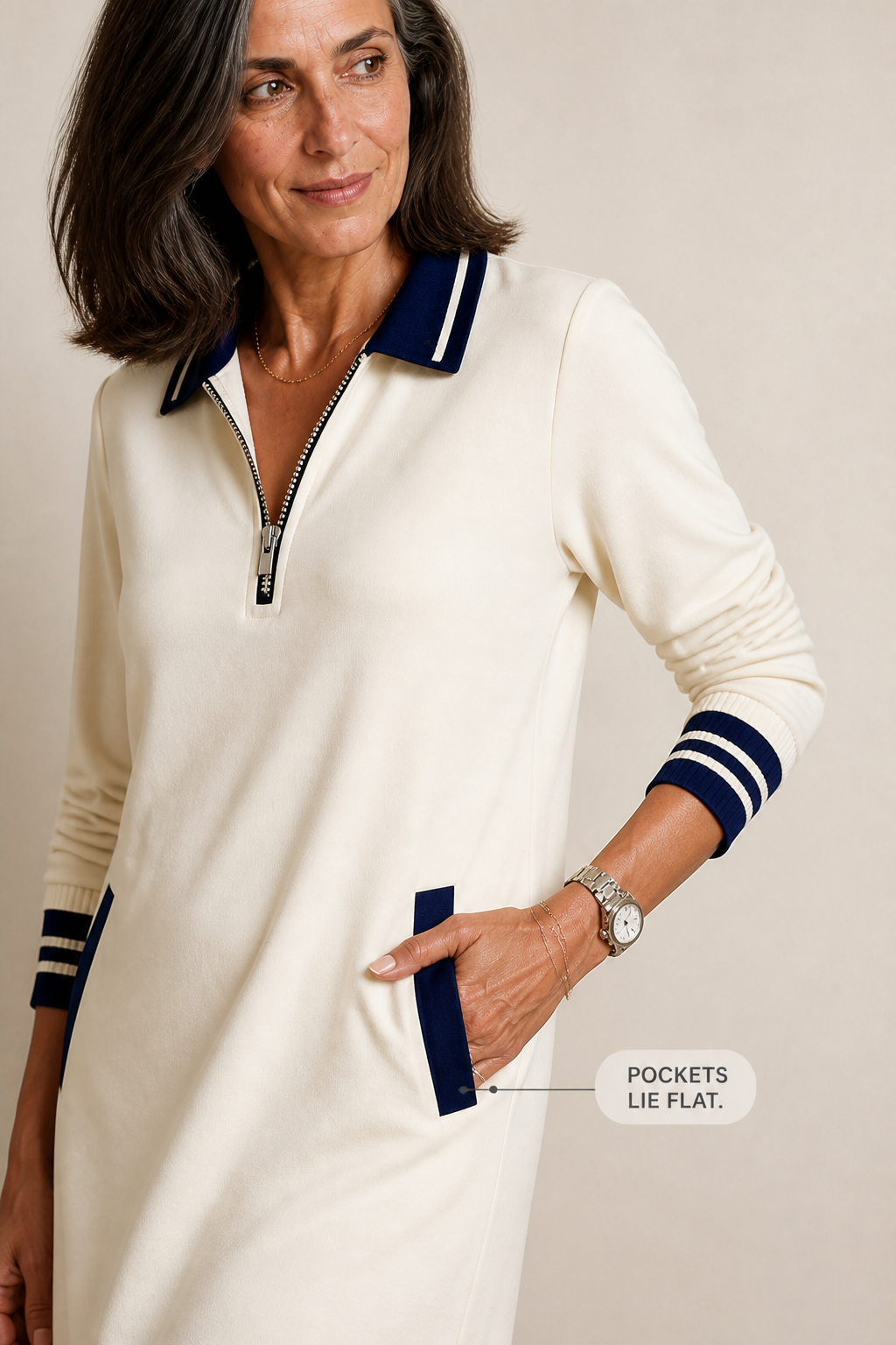 Jumper Dress | Women's Quarter Zip, Sweatshirt Style | Casual Pullover