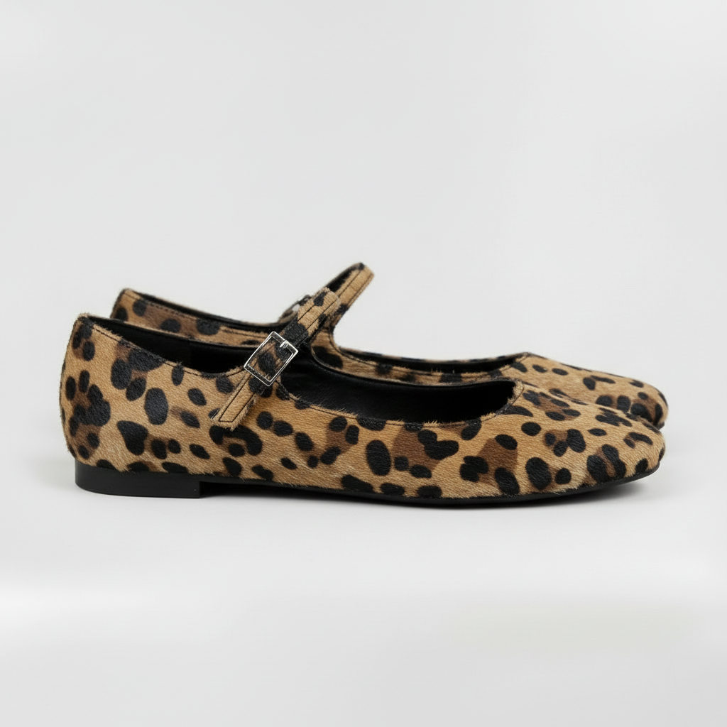 Women's Mary Jane Shoes | Leopard Print, Adjustable Buckle Strap