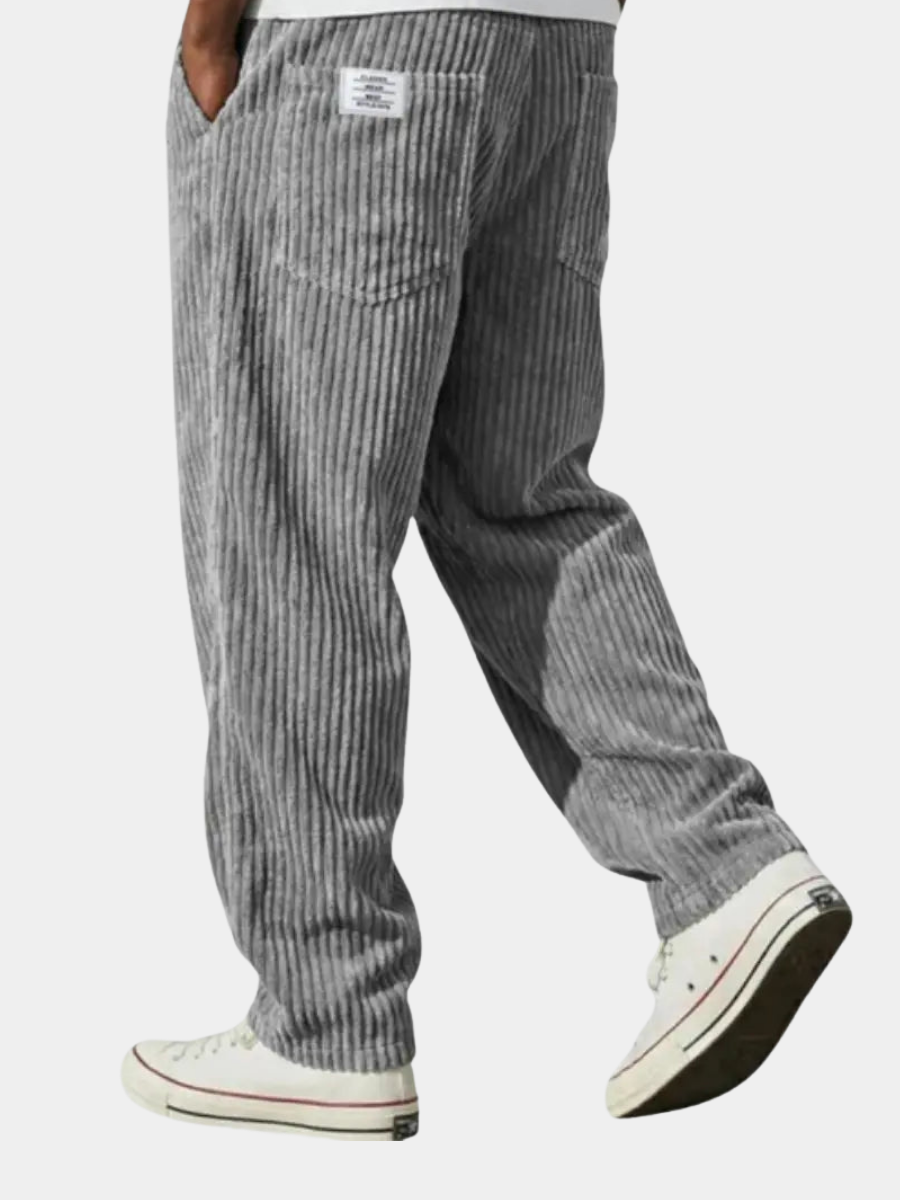 Men corduroy drawstring pants relaxed fit in multiple colours