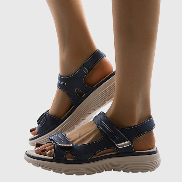 Women's orthopedic sandals with contoured footbed and arch support