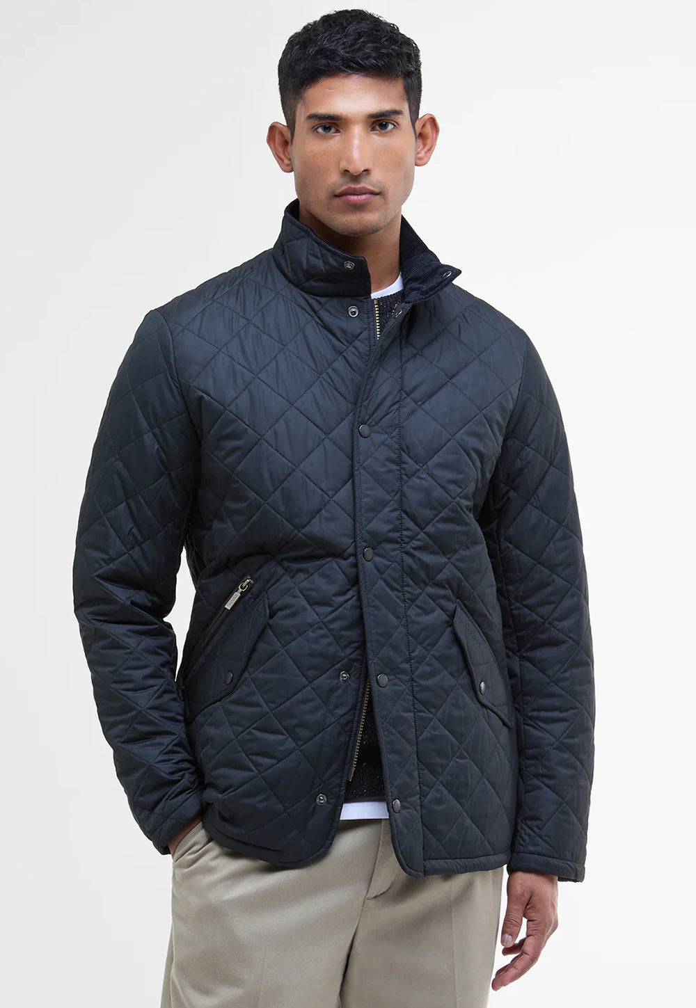 Men's Quilted Jacket | Navy Blue, Fitted