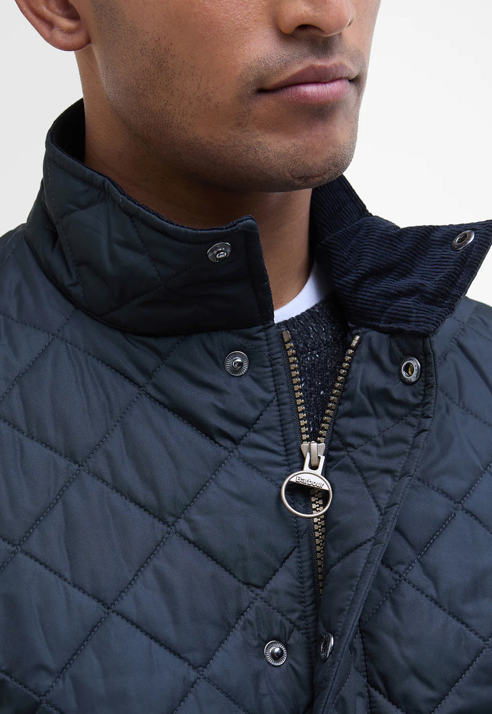 Men's Quilted Jacket | Navy Blue, Fitted