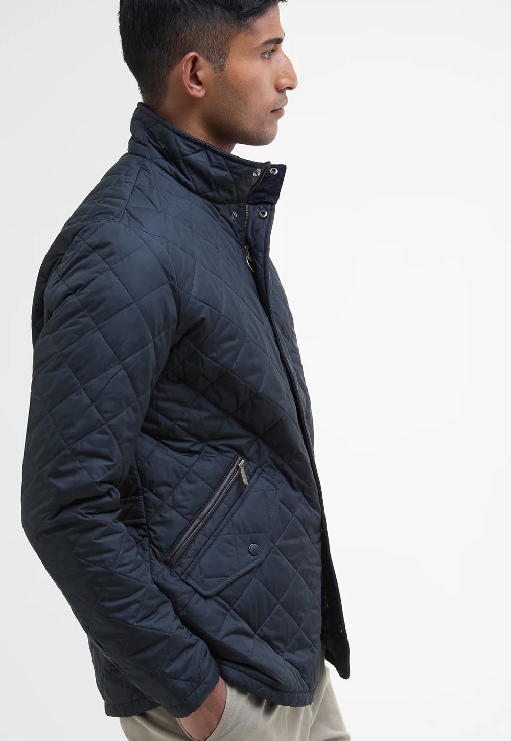 Men's Quilted Jacket | Navy Blue, Fitted
