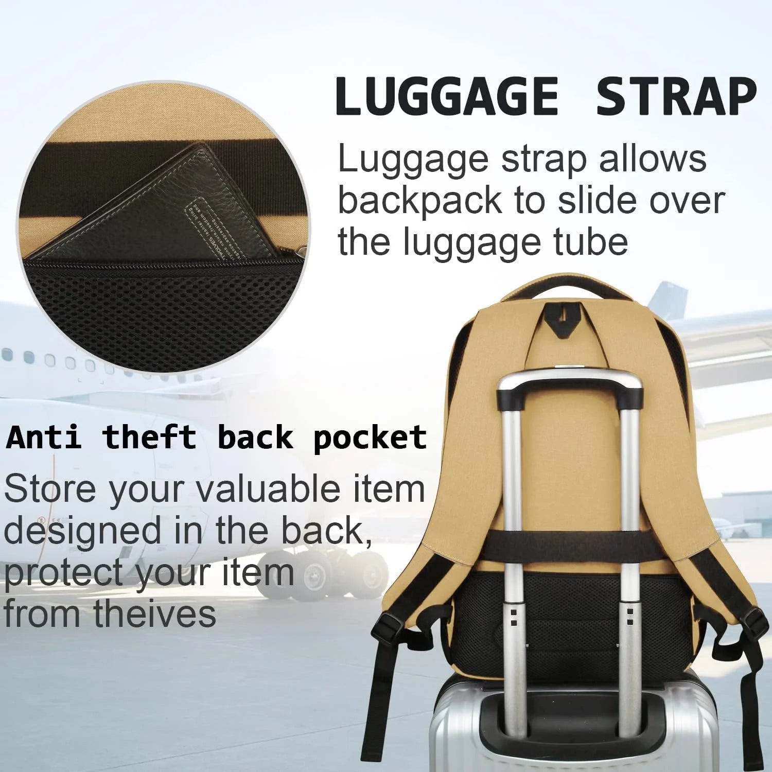 Anti-Theft Laptop Backpack | Slim Design with USB Port
