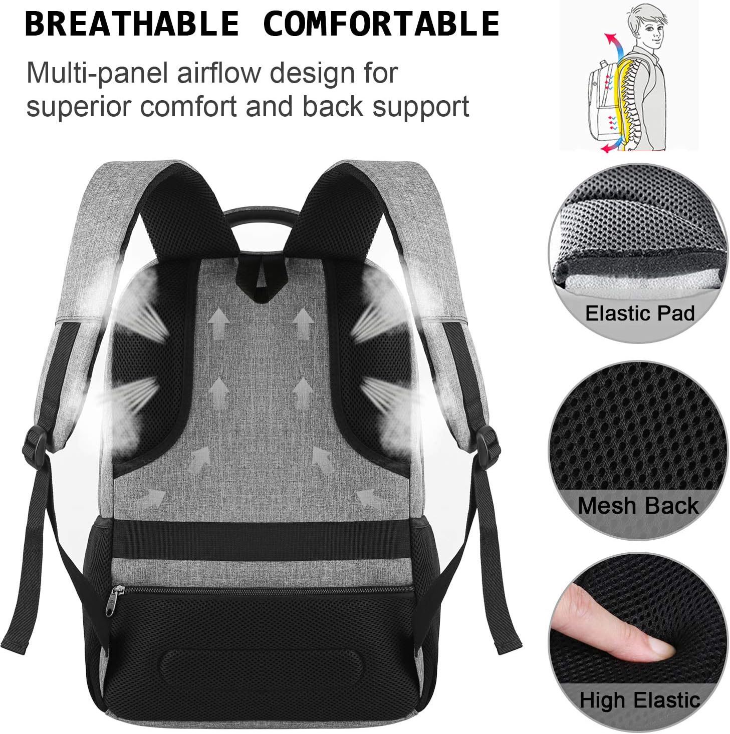 Anti-Theft Laptop Backpack | Slim Design with USB Port