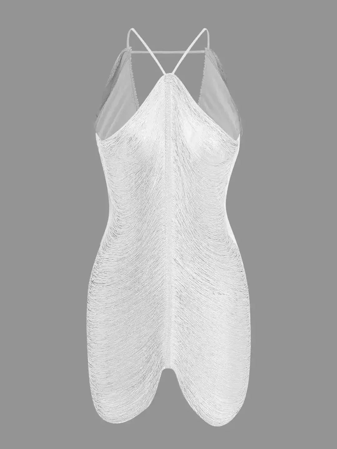 Christmas Party Dress | Women's Metallic Mini Dress, Asymmetric, Backless