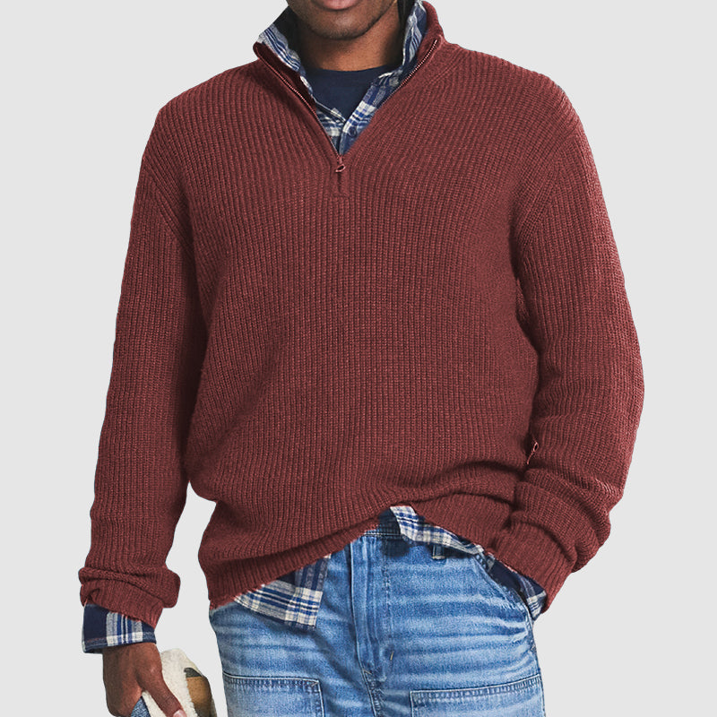 Men’s Slim Fit Zip-Up Business Casual Sweater