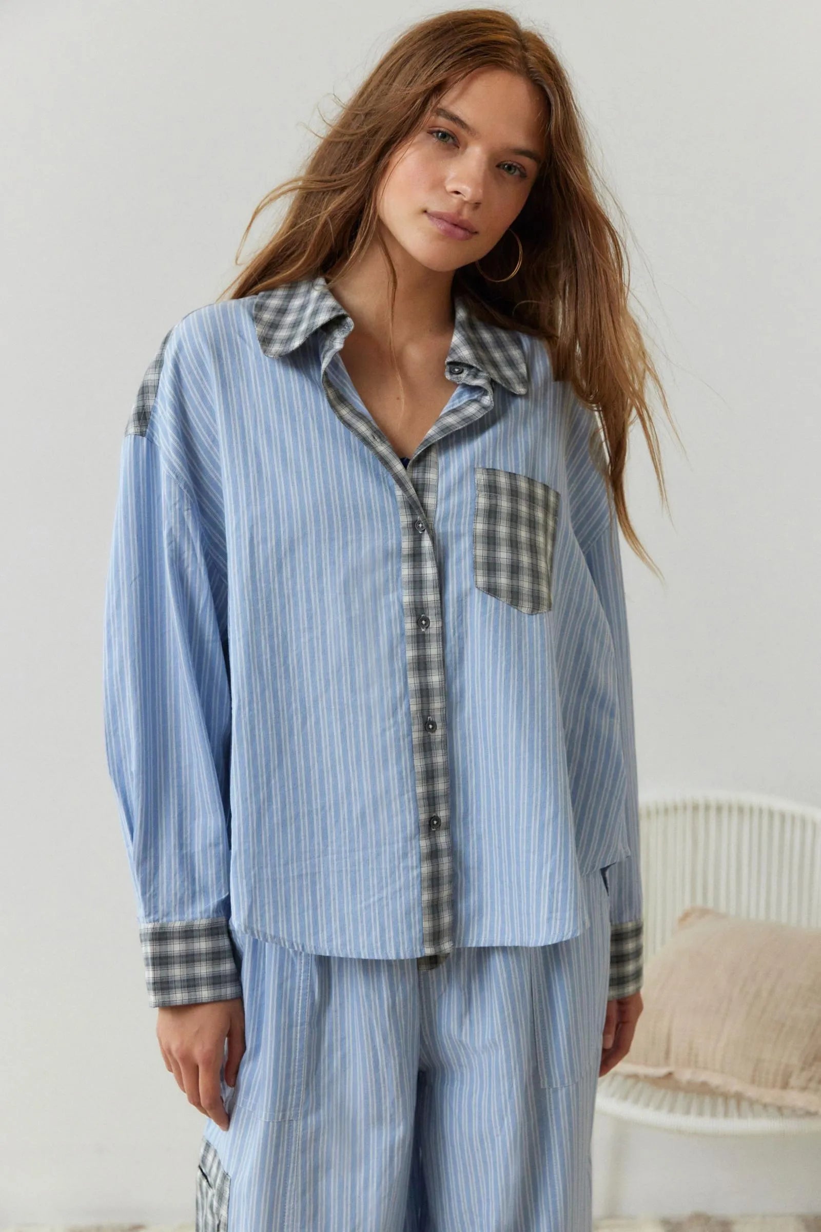 Pajama Set | Women Striped Two Piece Set | Soft Cozy