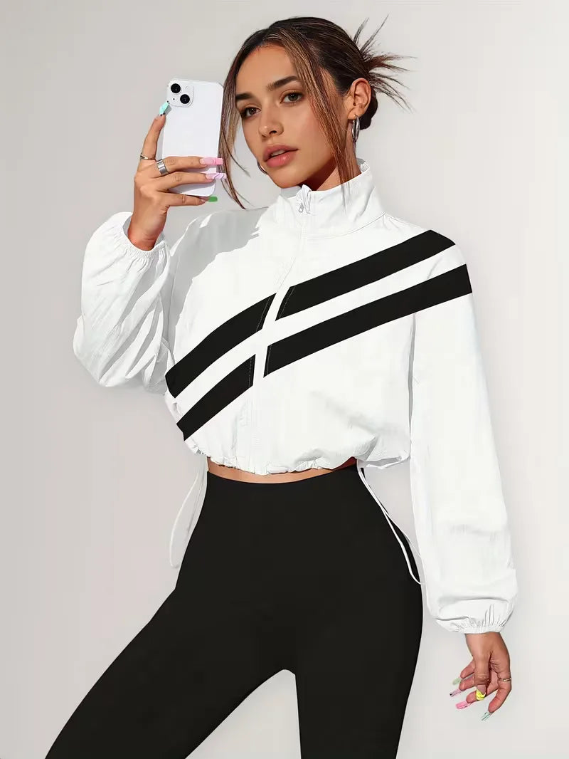 Women's Track Jacket | Oversized Streetwear, Light Blue