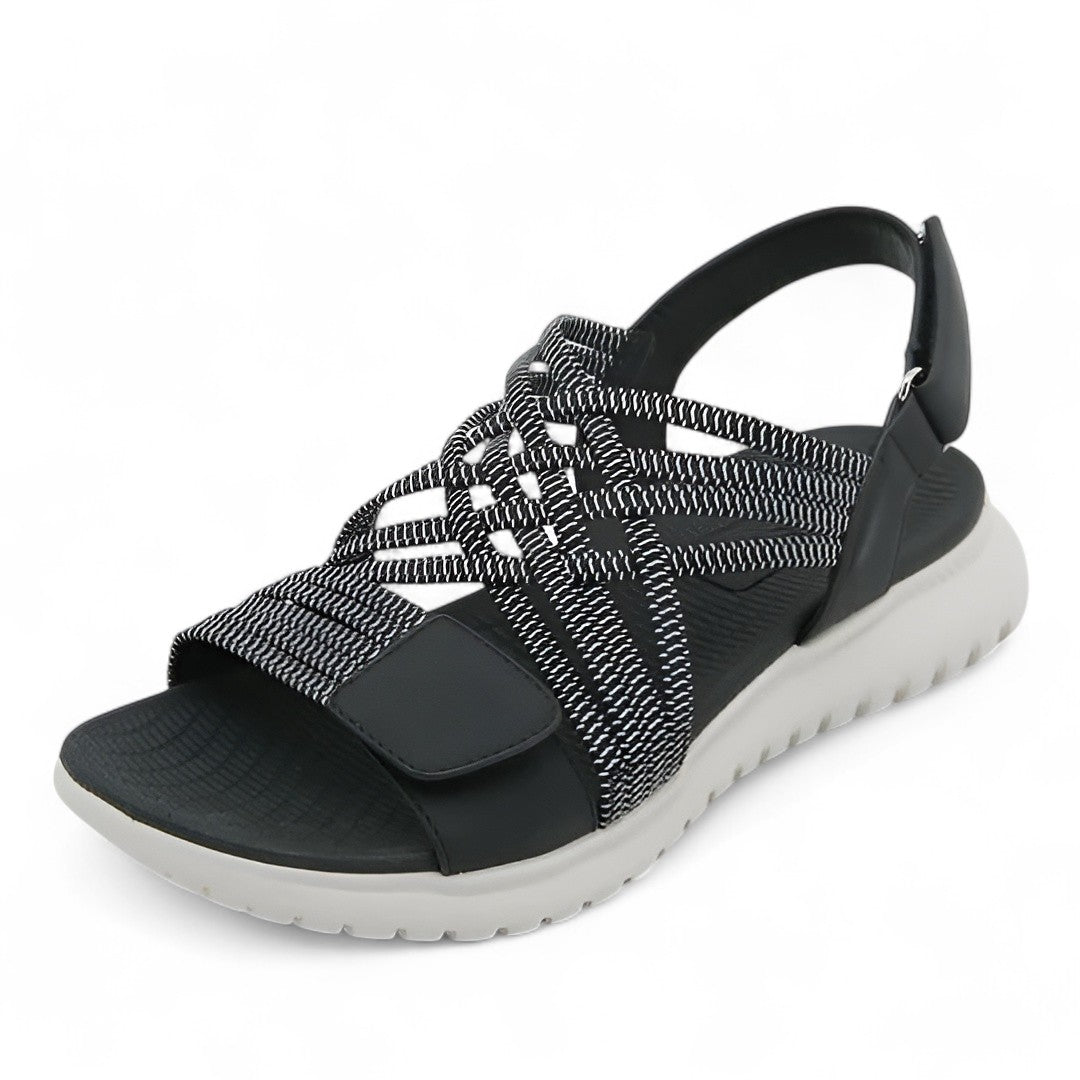 Women's Cushioned Sandals | Velcro Straps, PU Leather | Summer