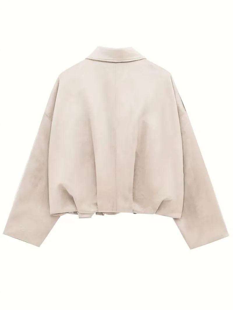 Oversized Bomber Jacket Women | Black, Apricot | Casual Streetwear