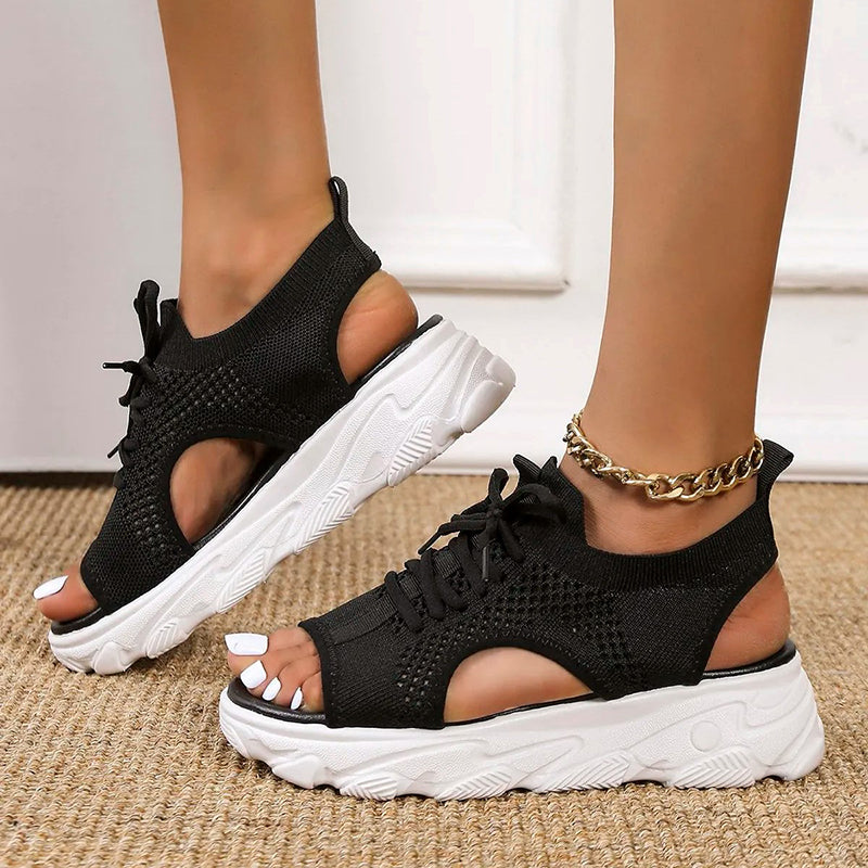 Women's Cushioned Sandals | Knit, Orthopedic, Padded Sole