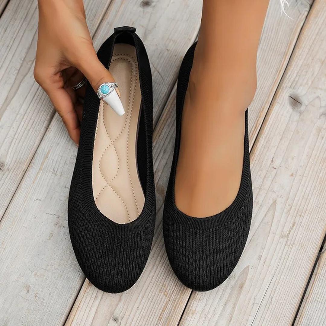 Ballerina Flats | Elastic Upper, Round Toe | Comfortable Slip-On