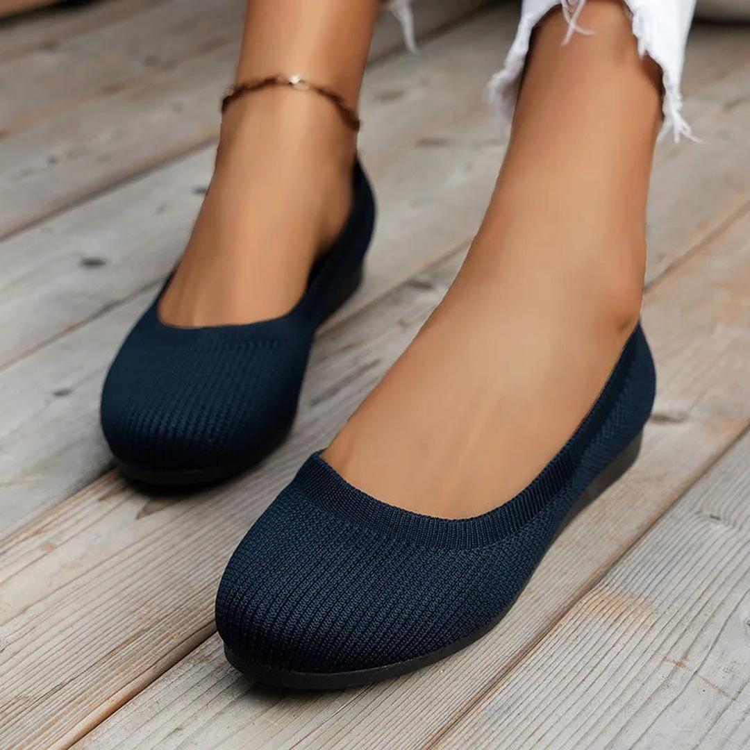 Ballerina Flats | Elastic Upper, Round Toe | Comfortable Slip-On