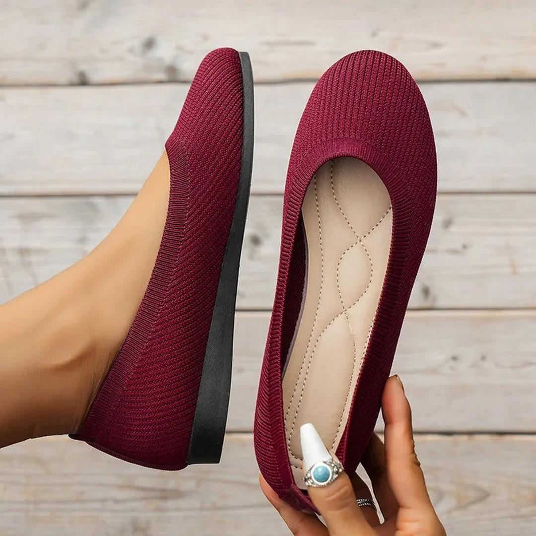 Ballerina Flats | Elastic Upper, Round Toe | Comfortable Slip-On
