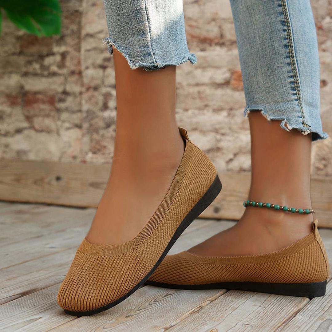 Ballerina Flats | Elastic Upper, Round Toe | Comfortable Slip-On