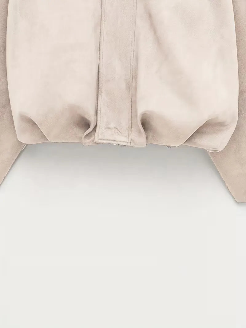 Oversized Bomber Jacket Women | Black, Apricot | Casual Streetwear