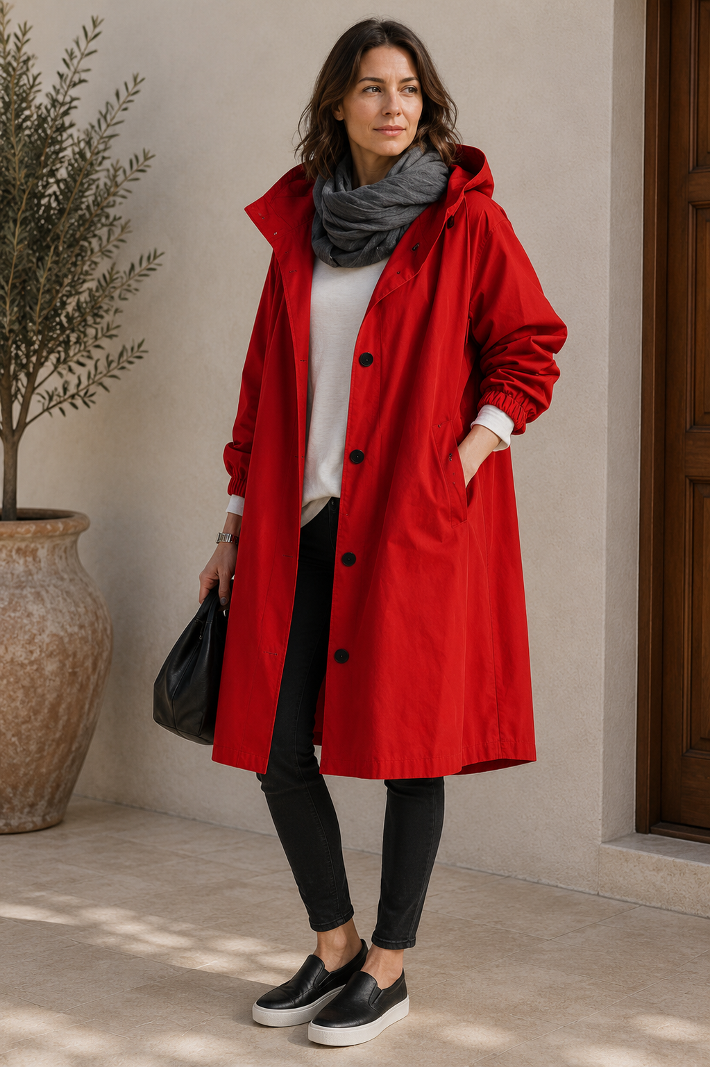 Women's Rain Jacket | Waterproof Oversized with Hood | Breathable