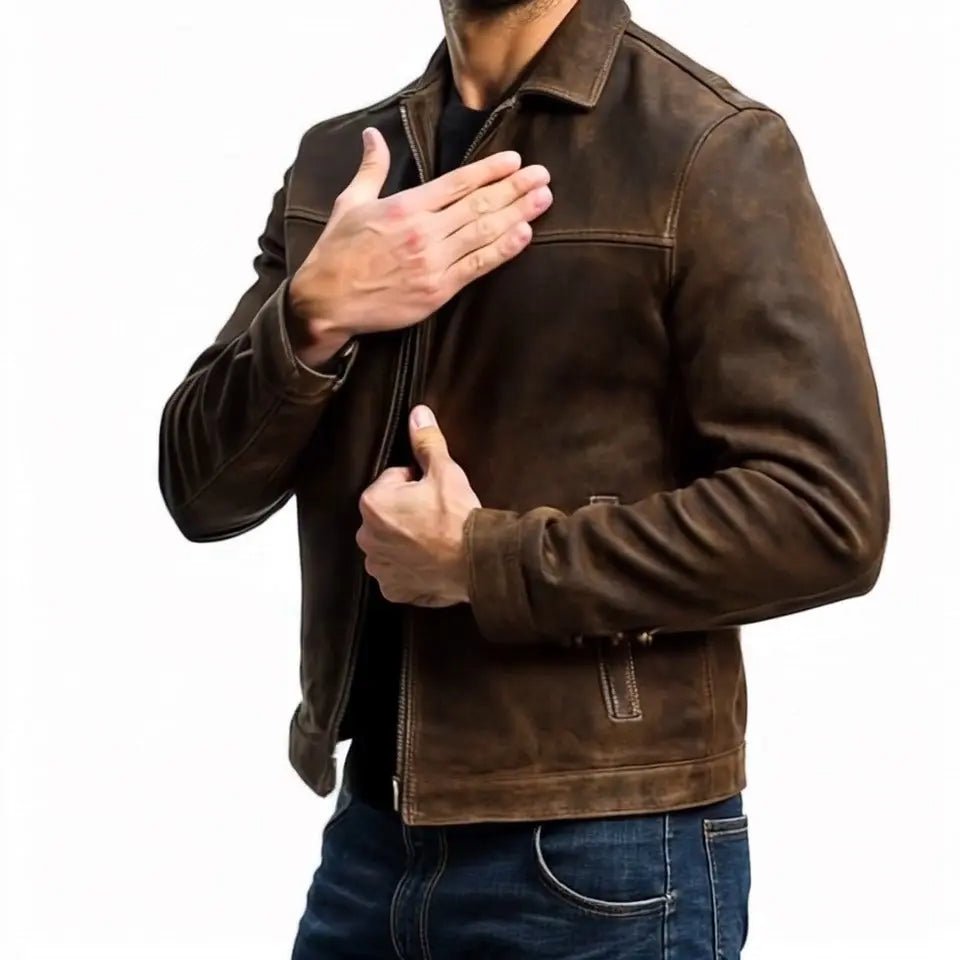 Men's Motorcycle Jacket | Slim Fit, Black and White