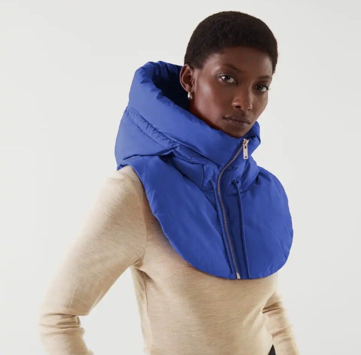 Women hooded scarf zip neck winter one size in multiple colours