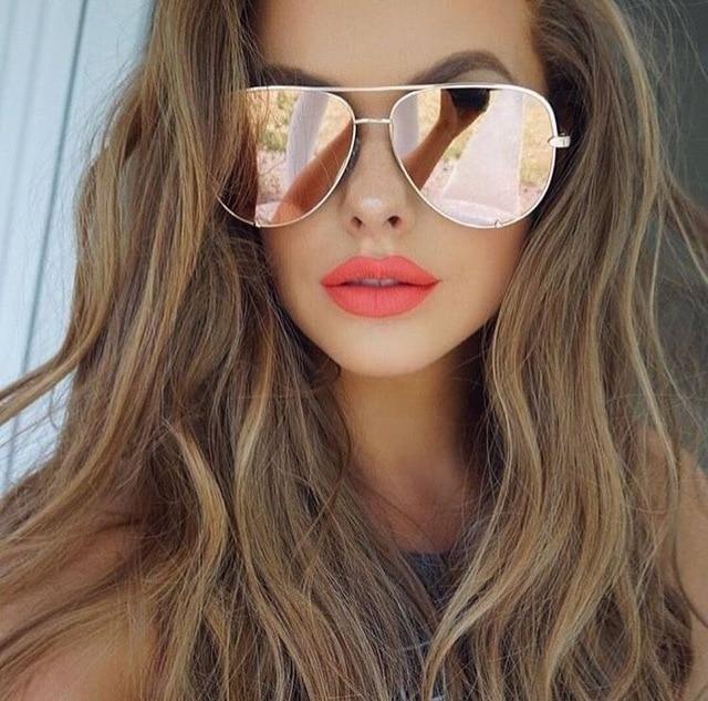 Lune London Aviator Sunglasses with mirrored lenses