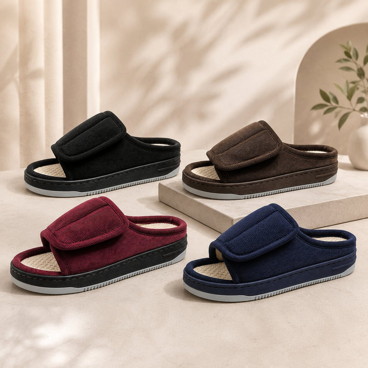 Orthopaedic Slippers | Extra Wide Fit, Swollen Feet | Non Slip Sole