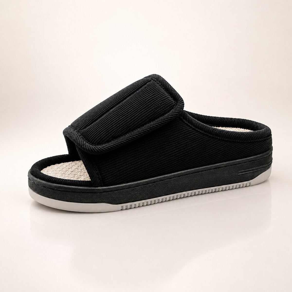 Extra Wide Slippers | Corduroy, Padded Comfort | Non Slip for Swollen Feet