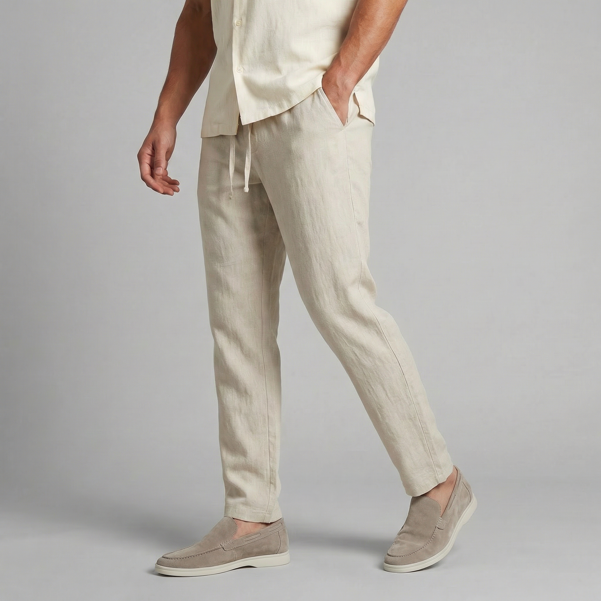 Men's Wide Leg Trousers | Casual Summer, Breathable Linen