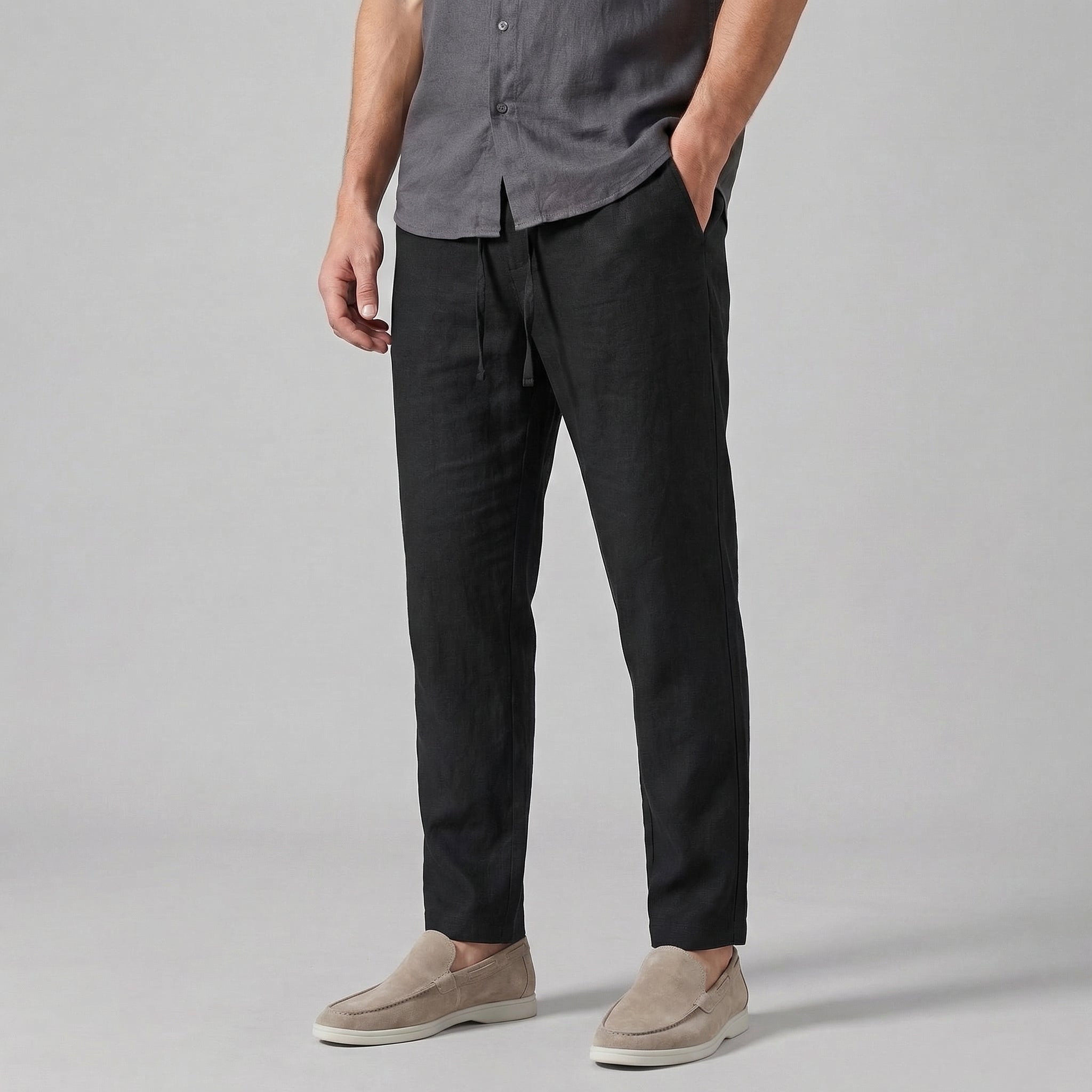 Men's Wide Leg Trousers | Casual Summer, Breathable Linen