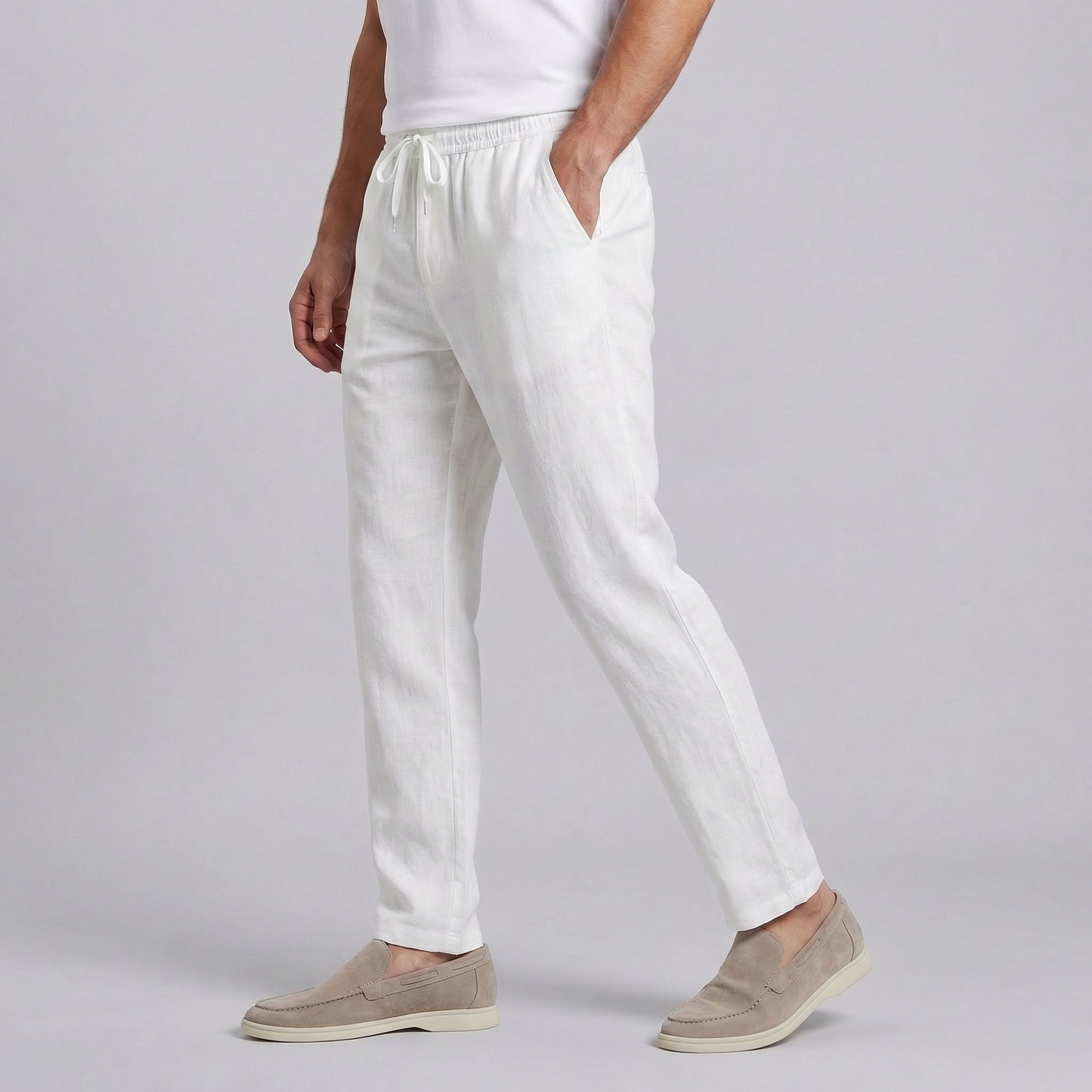 Men's Wide Leg Trousers | Casual Summer, Breathable Linen