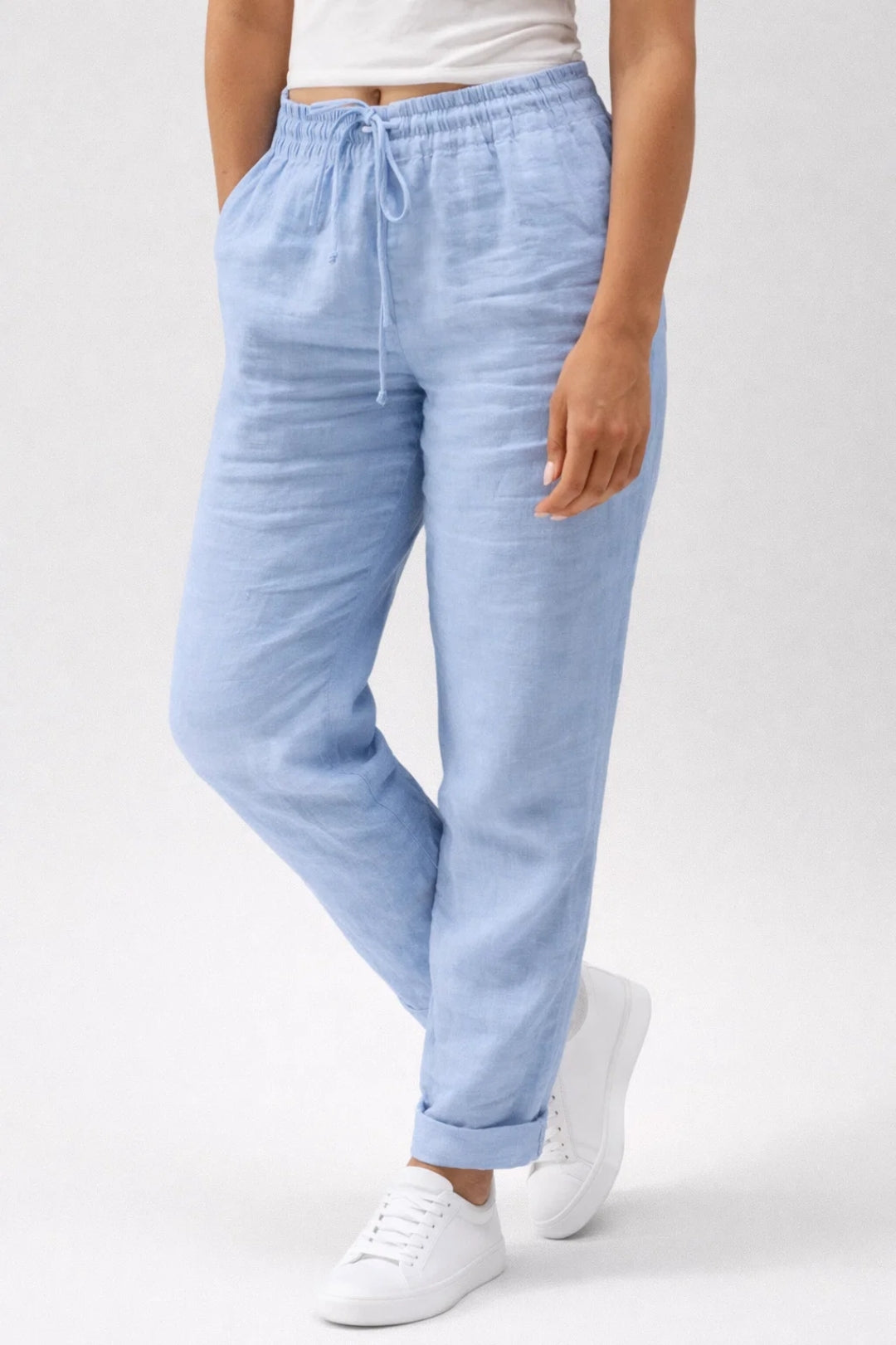 Women's Trousers | Straight Leg, Drawstring Waist | Summer Casual