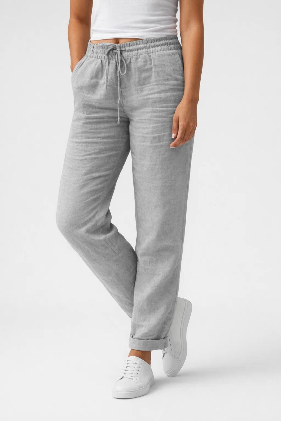 Women's Trousers | Straight Leg, Drawstring Waist | Summer Casual